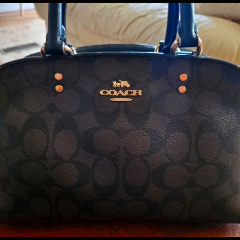 Coach Black/Brown Mini Lillie Bag with Signature Style